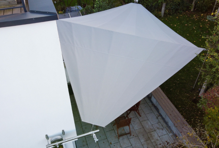 GFS Sonnensegel großflächiger Schutz vor Sonne auf Terrasse